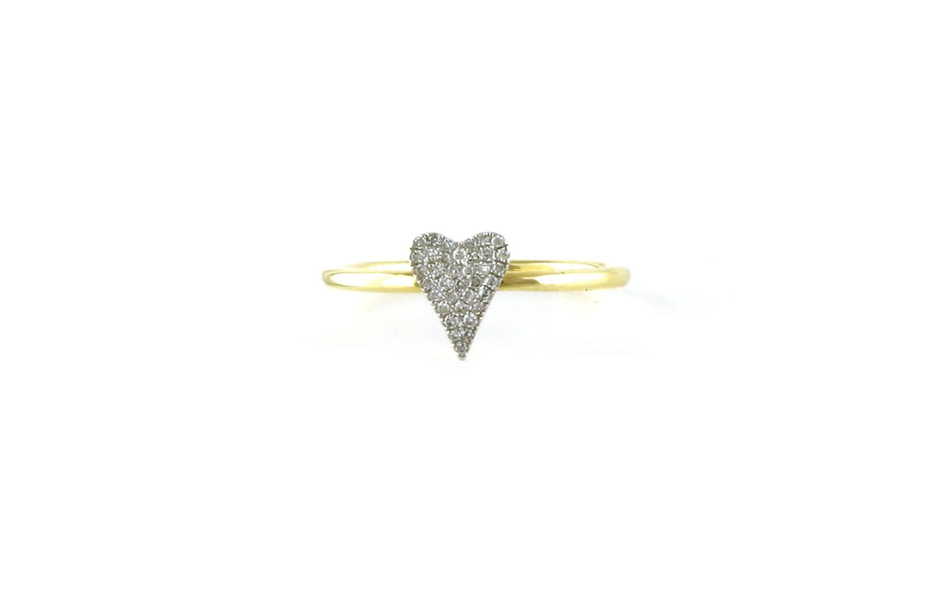 Heart Pave Diamond Ring in Two-tone Yellow and White Gold (0.08cts TWT)