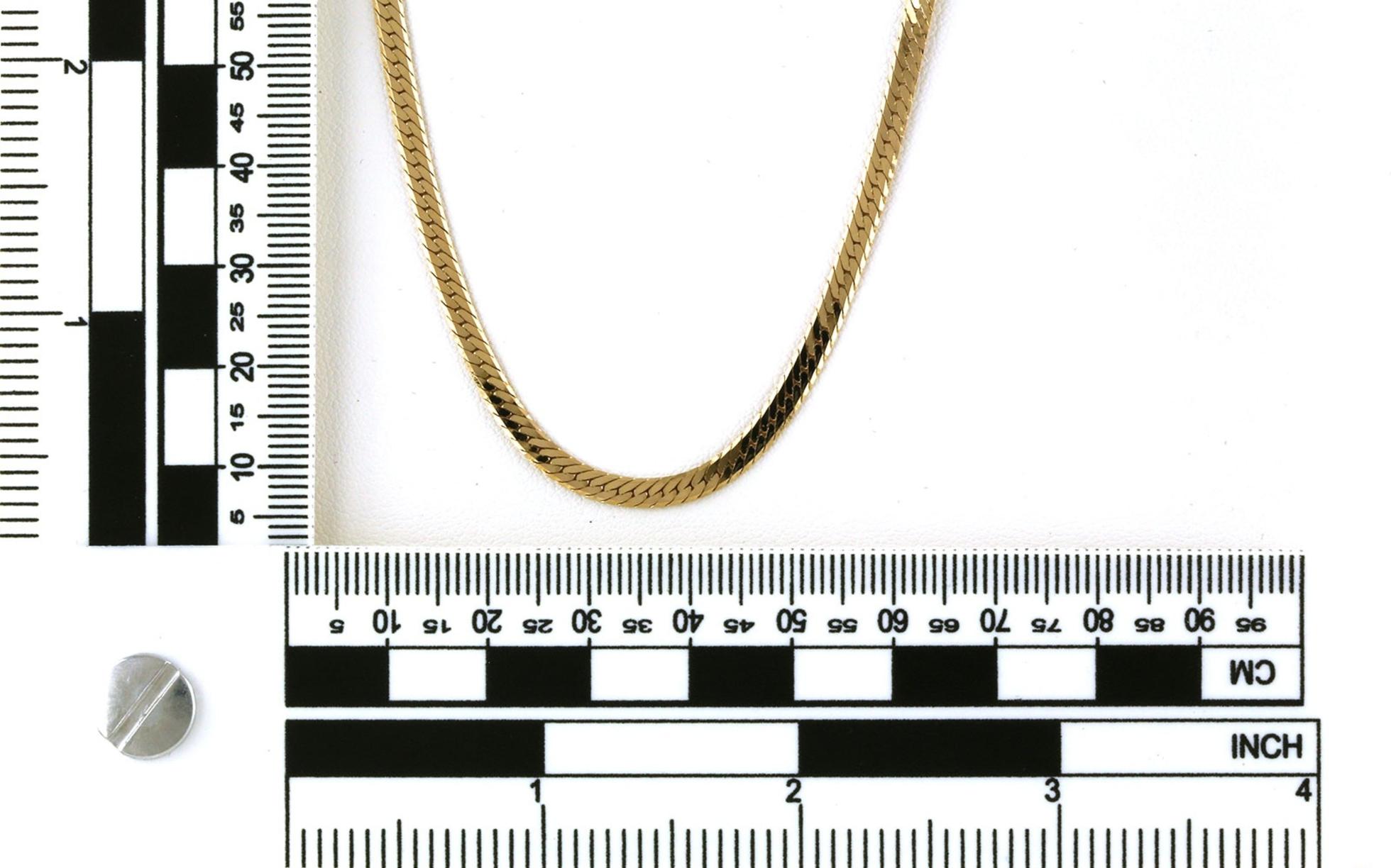 Estate Piece: Herringbone Chain Necklace in Yellow Gold (2.9 mm) scale