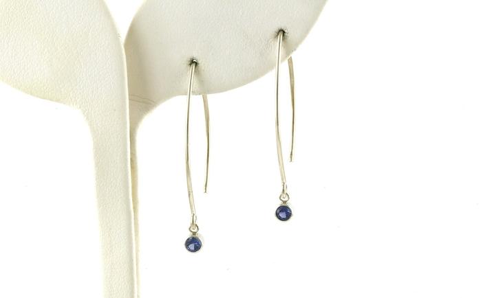 content/products/ Bezel-set Montana Yogo Sapphire Sweep-style Dangle Earrings in Sterling Silver (0.26cts TWT)
