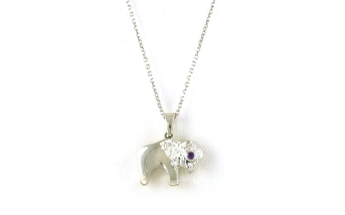content/products/Buffalo Necklace with Huckleberry Yogo Sapphire Eye in Sterling Silver (0.02cts)