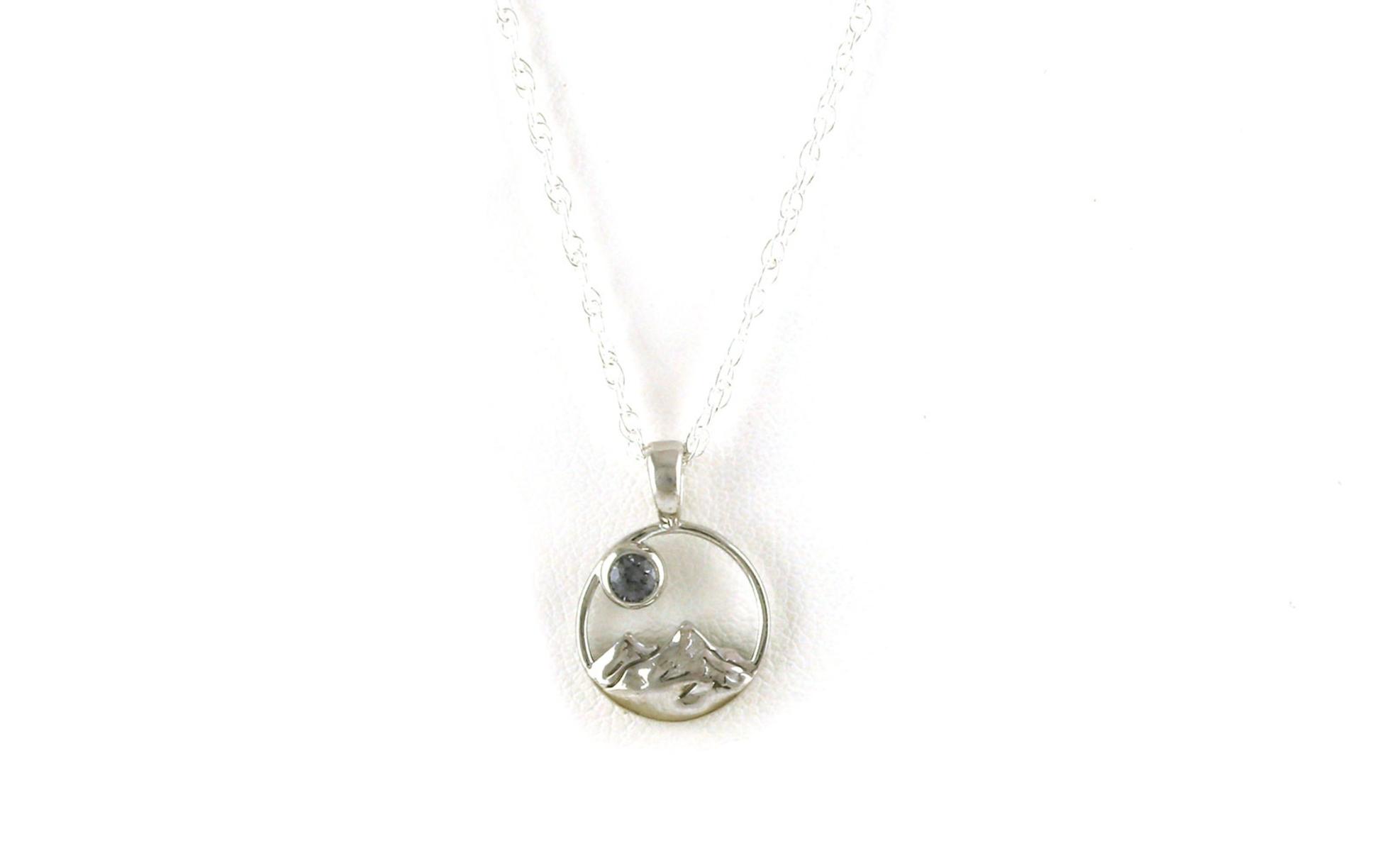 Circle Mountain Peaks Bezel-set Montana Sapphire Necklace in Sterling Silver