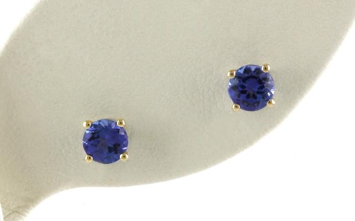content/products/Solitaire Tanzanite Stud Earrings in 4-Prong Settings in Yellow Gold (1.01cts TWT)