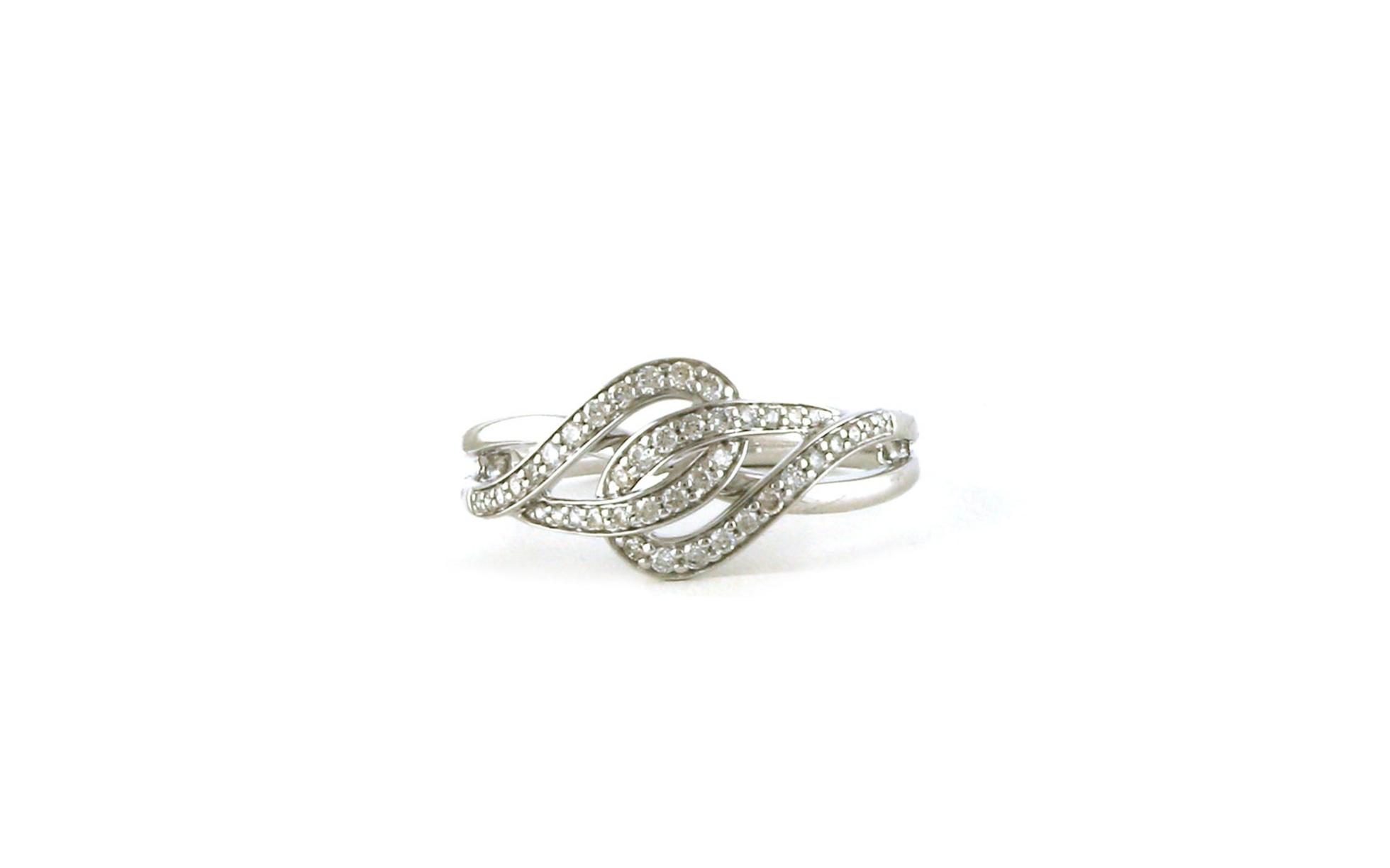 Woven Knot Diamond Ring in White Gold (0.28cts TWT)