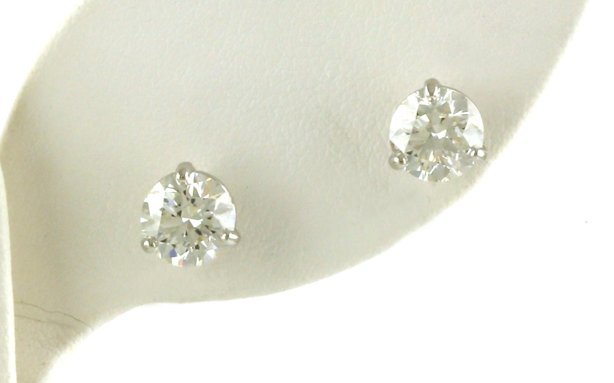 Diamond Stud Earrings in 3-Prong Martini Settings in Yellow Gold (2.14cts TWT)