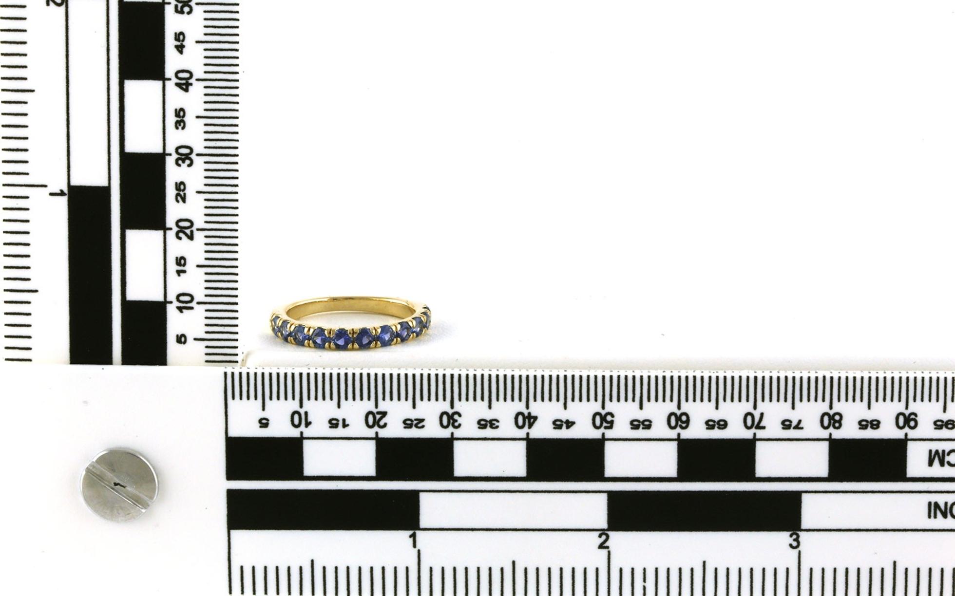 11-Stone French-set Montana Yogo Sapphire Band in Yellow Gold (1.14cts TWT) scale