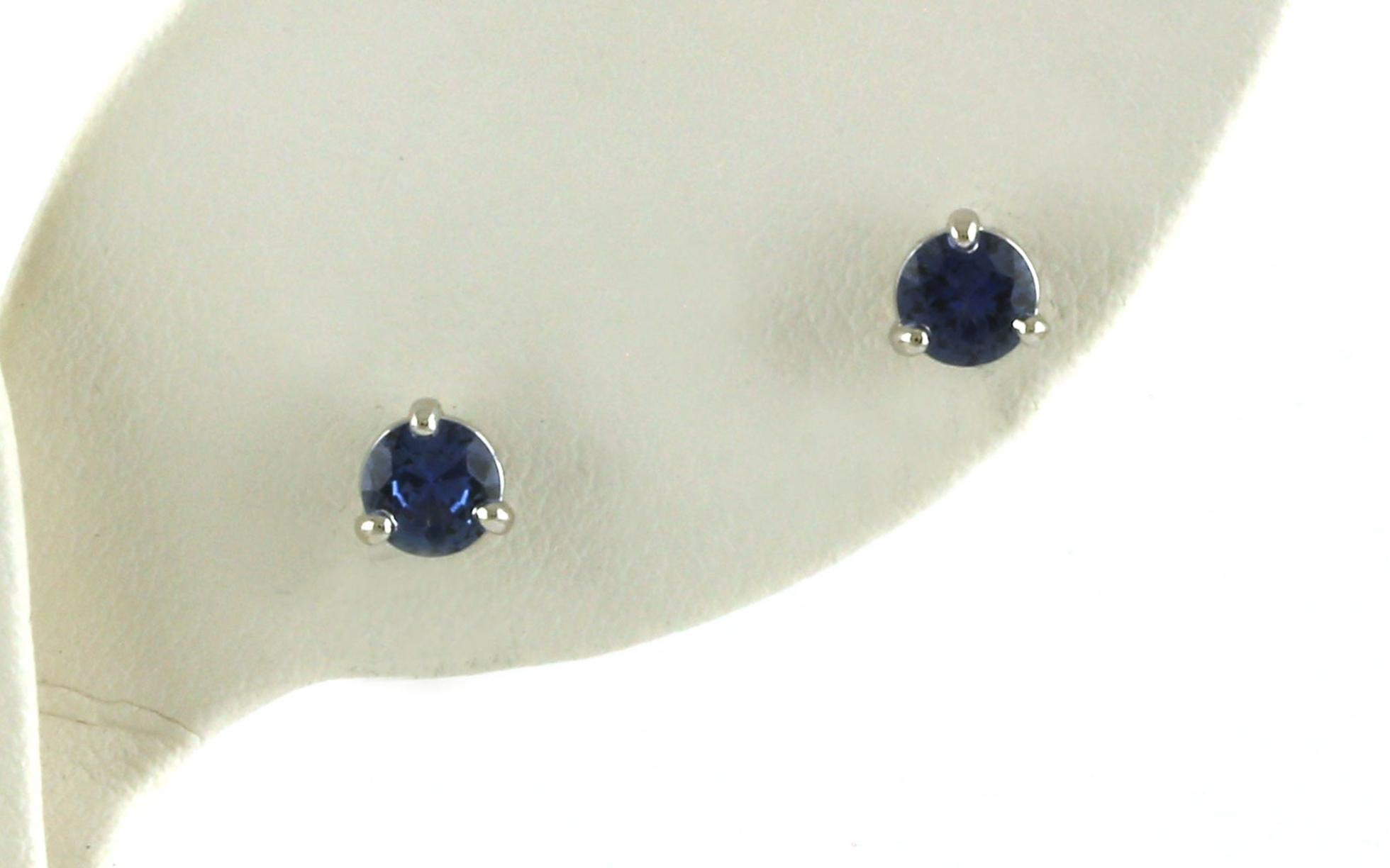 Montana Yogo Sapphire Studs in 3-Prong Martini Settings in White Gold (0.69cts TWT)