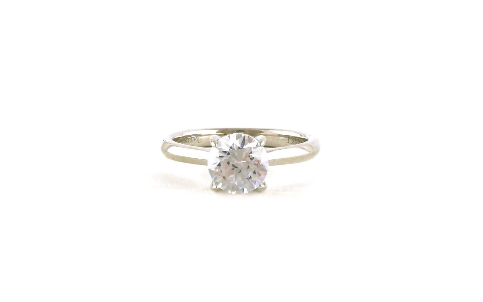 Hidden Halo-style Engagement Ring Mounting in White Gold (0.15cts TWT)