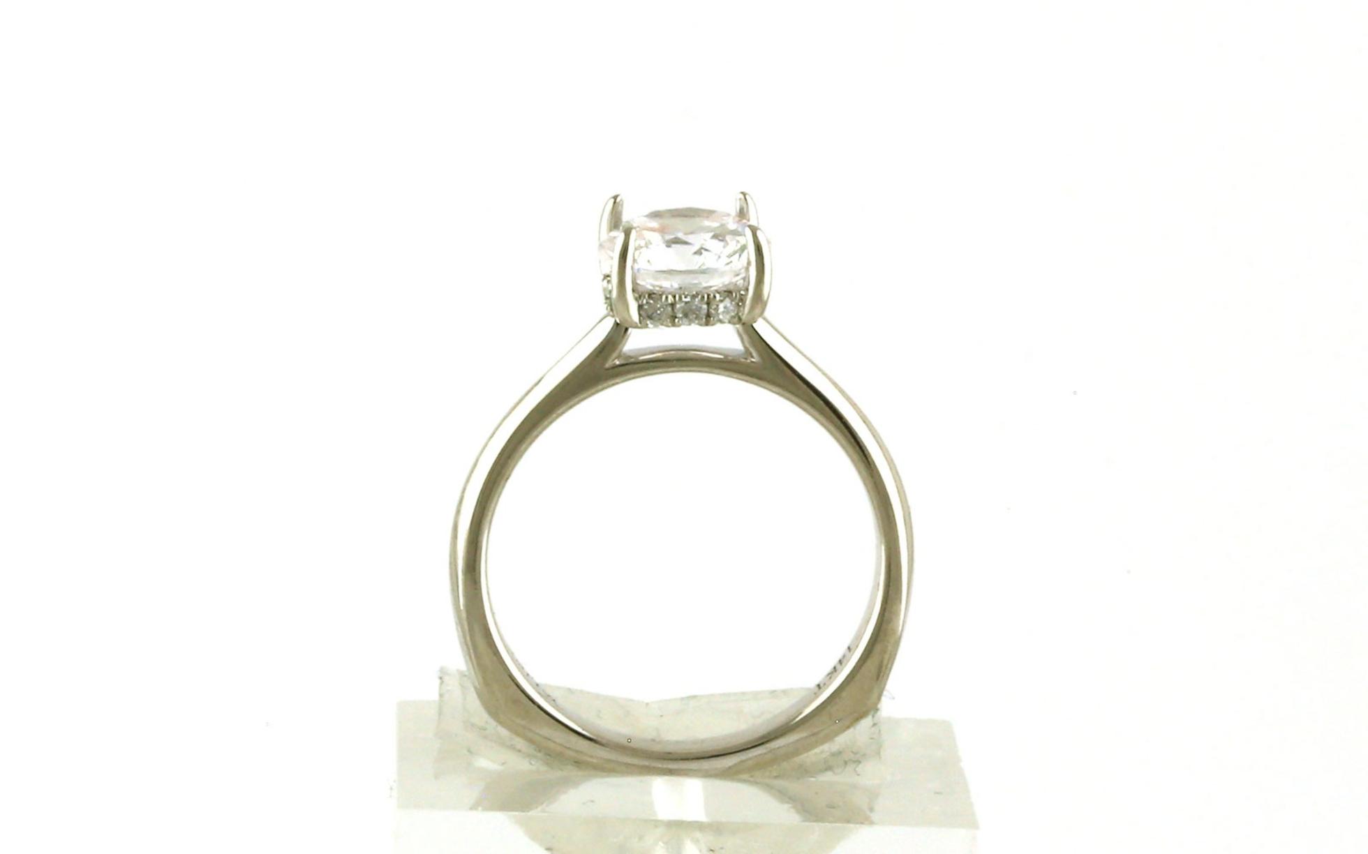 Hidden Halo-style Engagement Ring Mounting in White Gold (0.15cts TWT) side