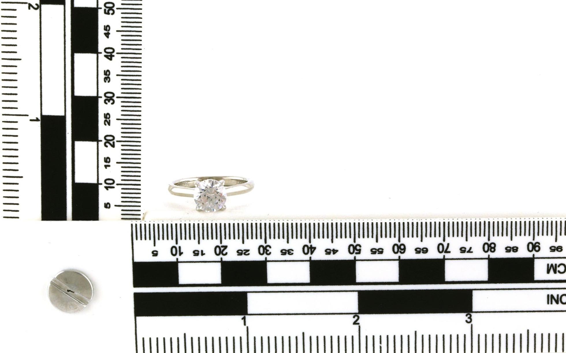 Hidden Halo-style Engagement Ring Mounting in White Gold (0.15cts TWT) scale