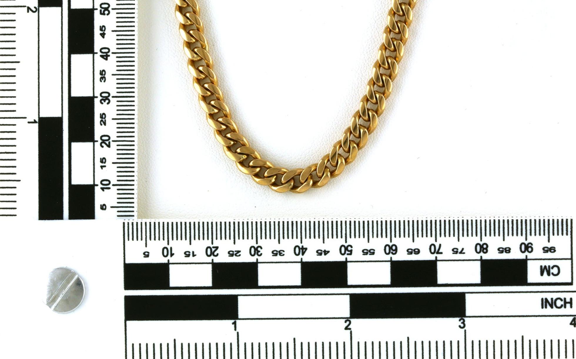 Estate Piece: Solid Curb Chain Necklace in Yellow Gold scale