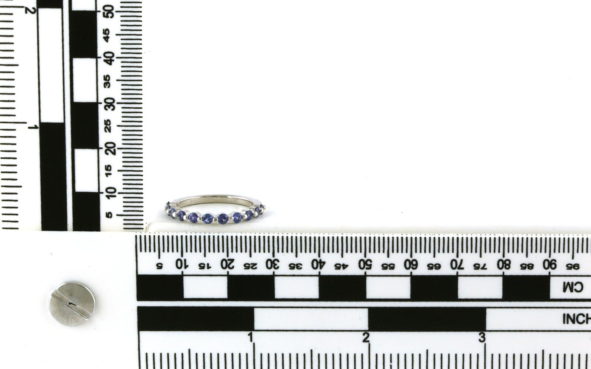 11-Stone Single Share-prong Montana Yogo Sapphire Ring  in White Gold (0.65cts TWT) scale