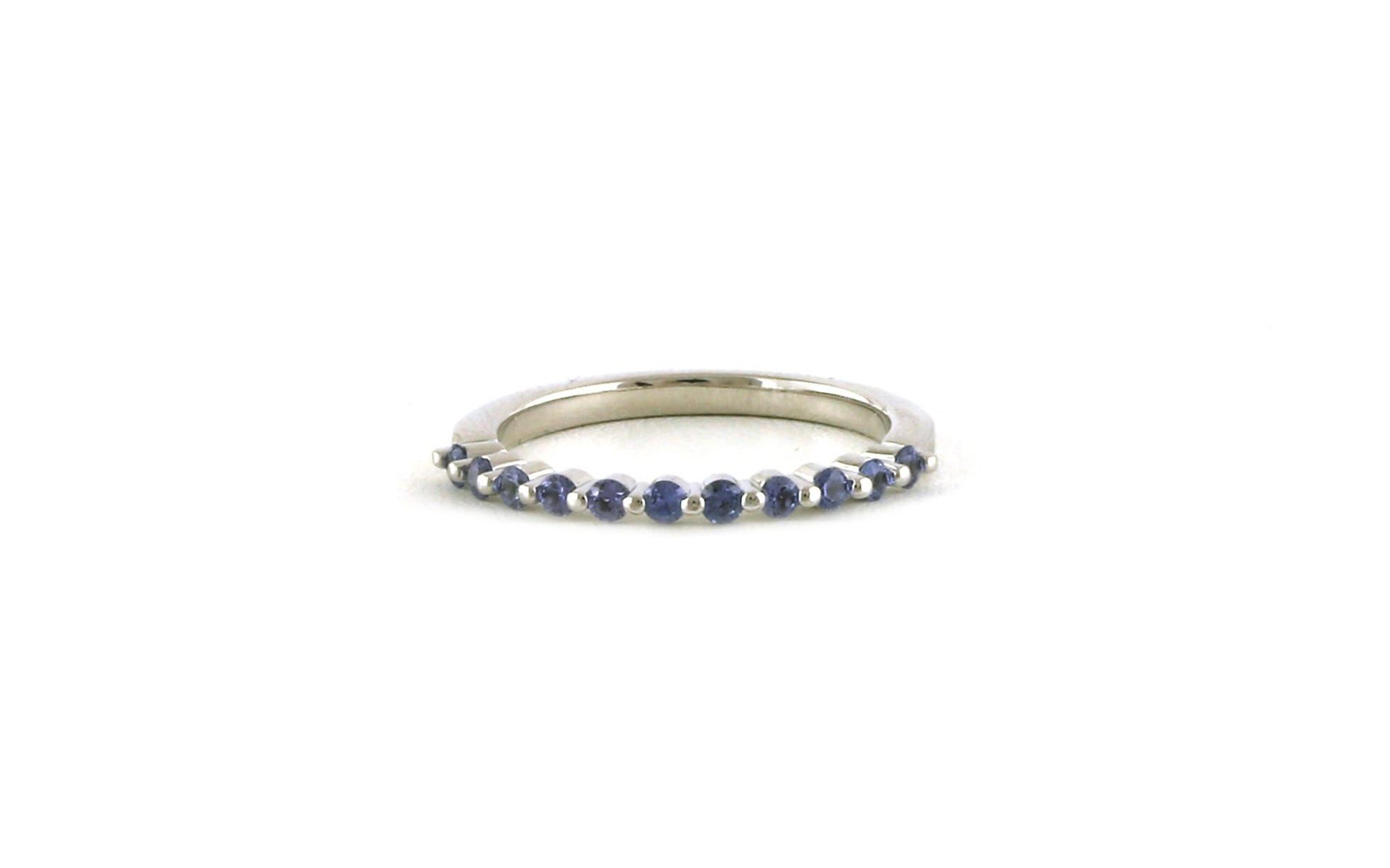 11-Stone Single Share-prong Montana Yogo Sapphire Ring  in White Gold (0.39cts TWT)