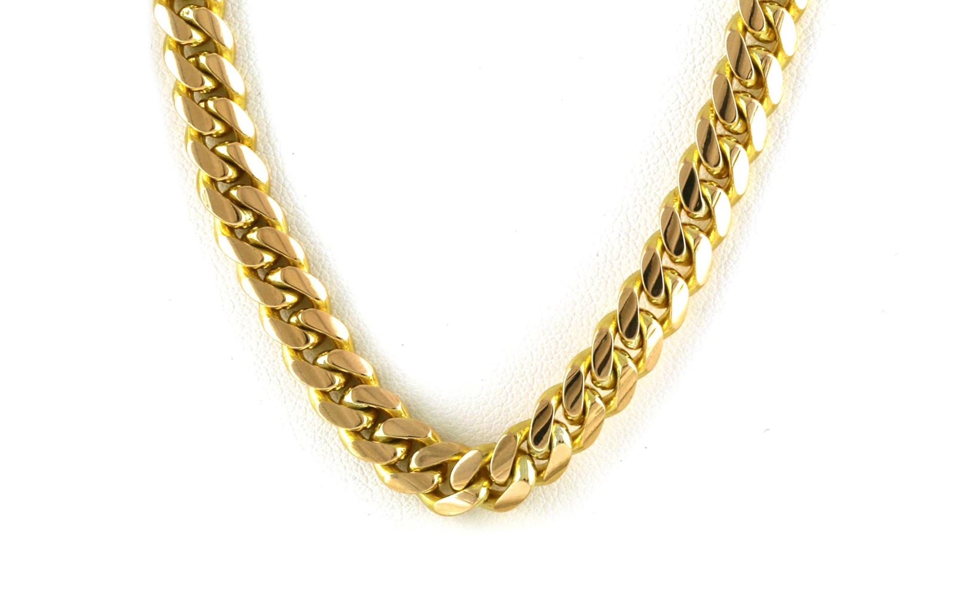 Estate Piece: Solid Curb Chain Necklace in Yellow Gold