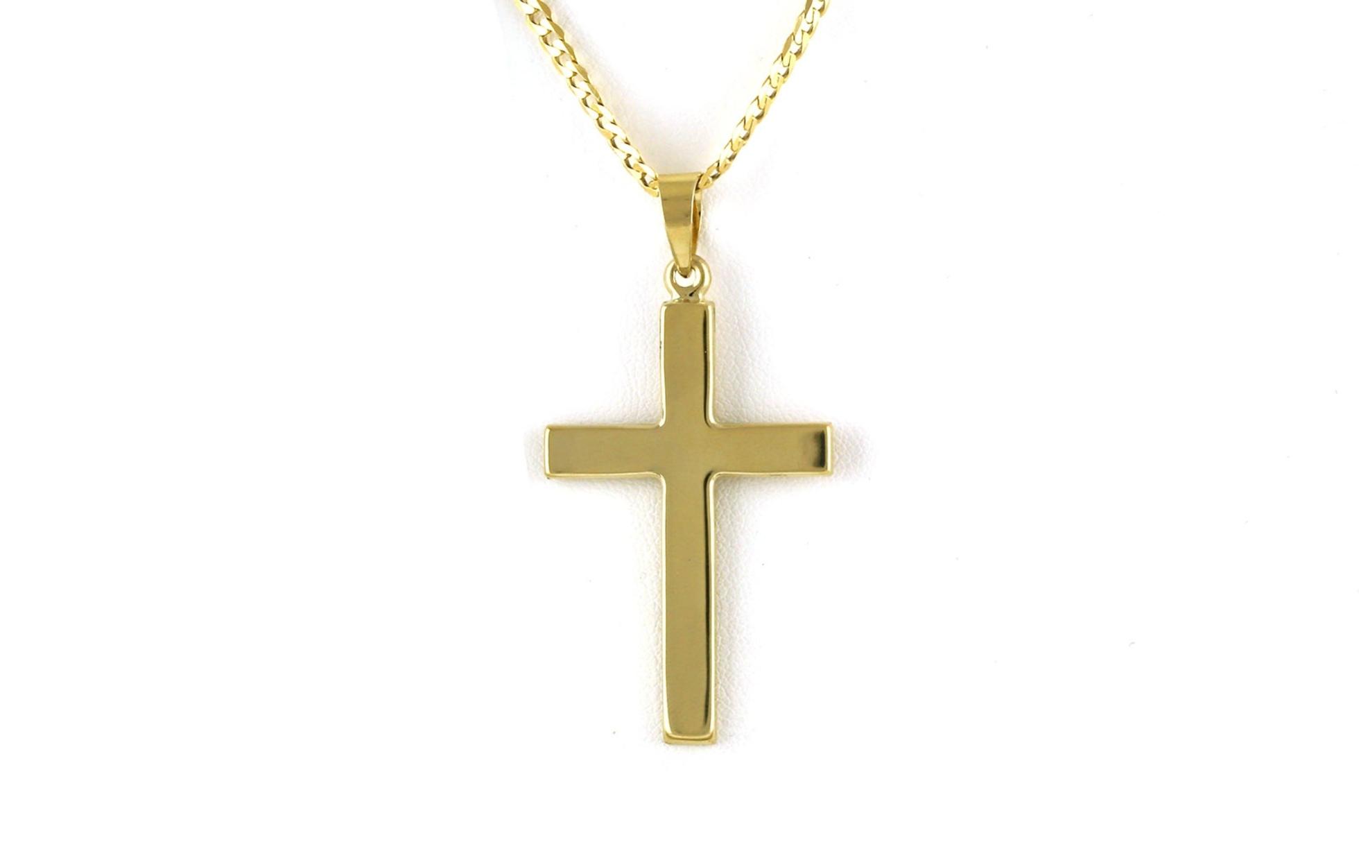 Estate Piece: Cross Necklace on Curb Chain in Yellow Gold