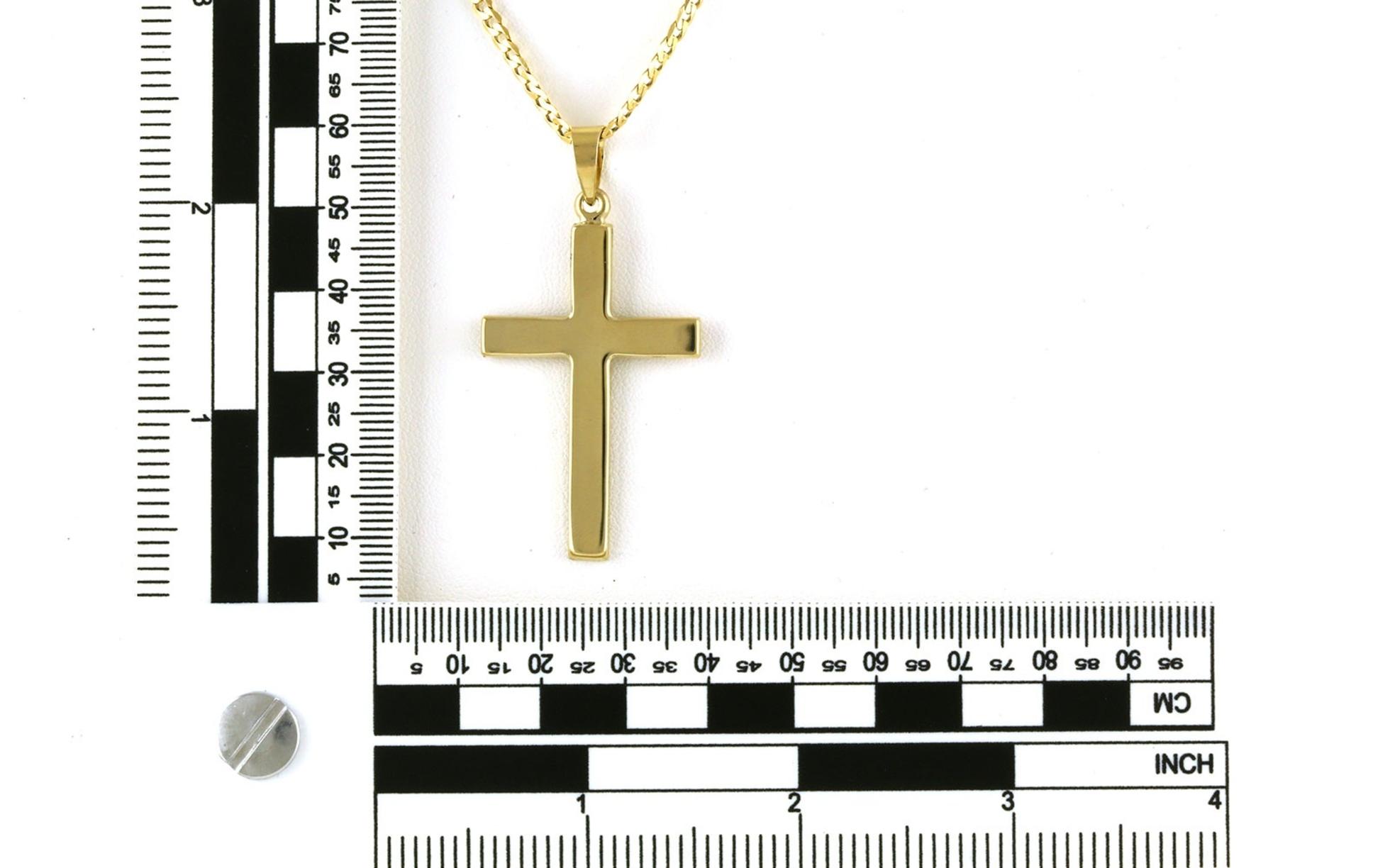 Estate Piece: Cross Necklace on Curb Chain in Yellow Gold scale