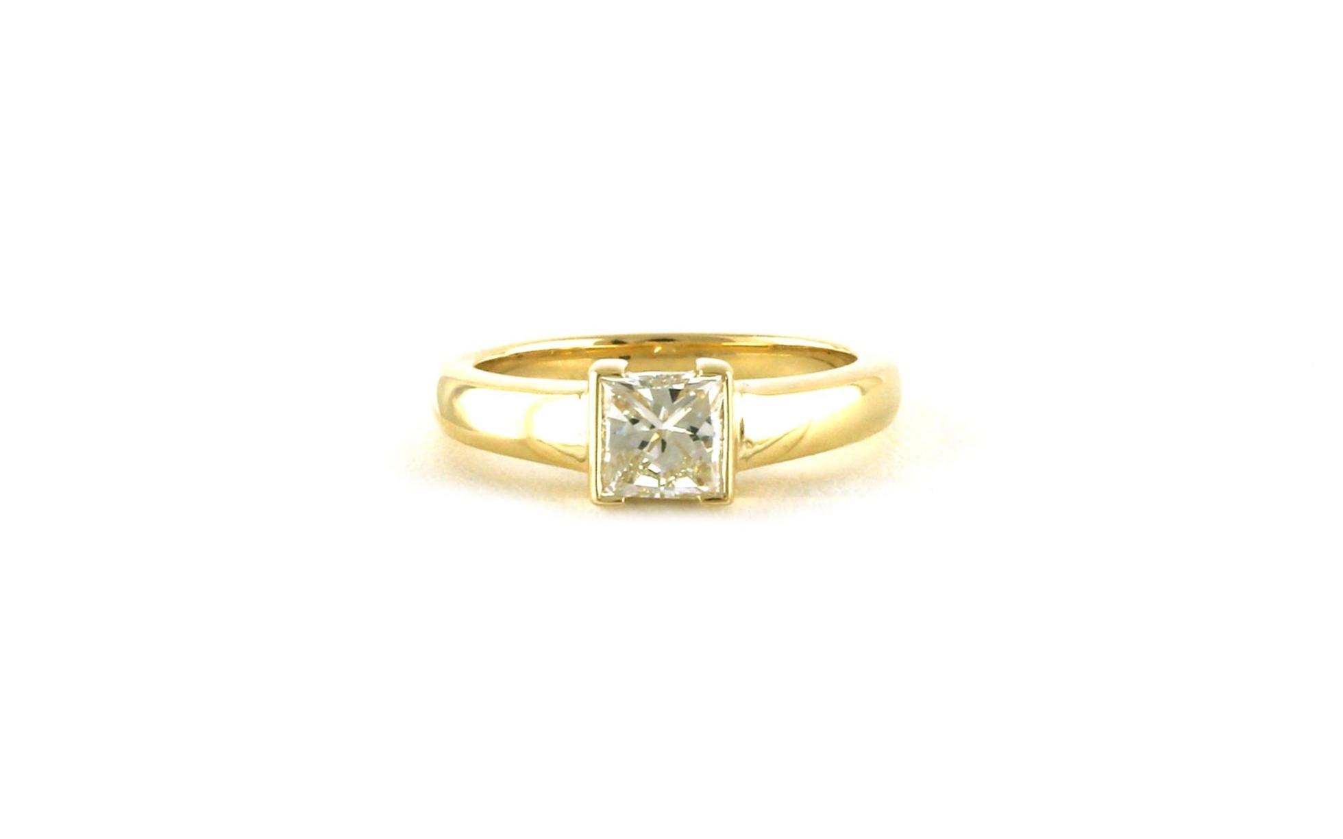 Split Bezel-set Princess-cut Diamond Engagement Ring in Yellow Gold (1.02cts)