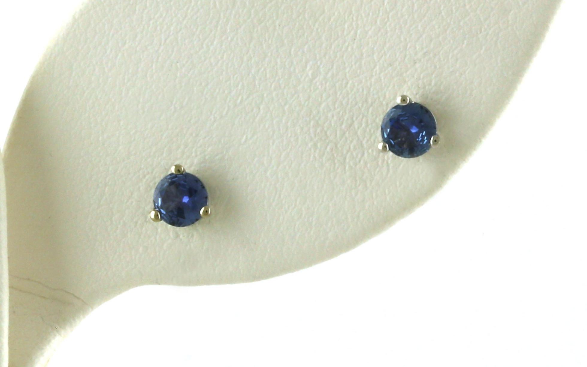 Montana Yogo Sapphire Studs in 3-Prong Martini Settings in White Gold (0.50cts TWT)