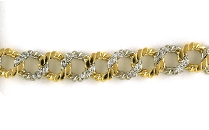 content/products/Estate Piece: Tiffany and Co. Pave Curb Link Bracelet in Two-tone Yellow and White Gold (2.00cts TWT)