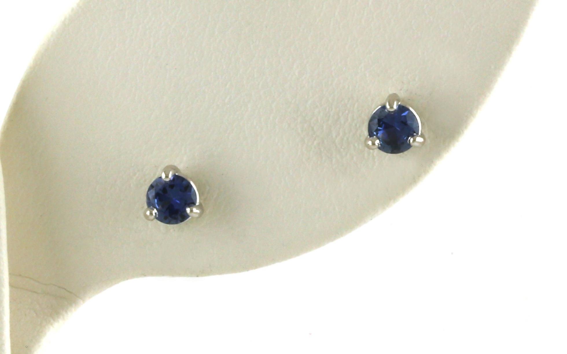 Montana Yogo Sapphire Studs in 3-Prong Martini Settings in White Gold (0.44cts TWT)