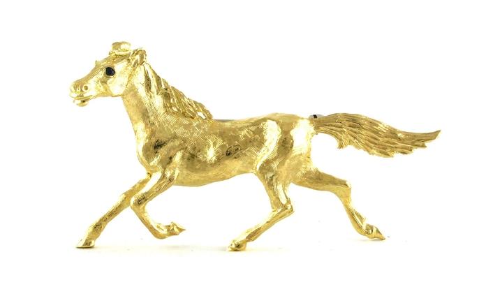 content/products/Estate Piece: Galloping Horse Pin/Brooch with Sapphire Eyes in Yellow Gold