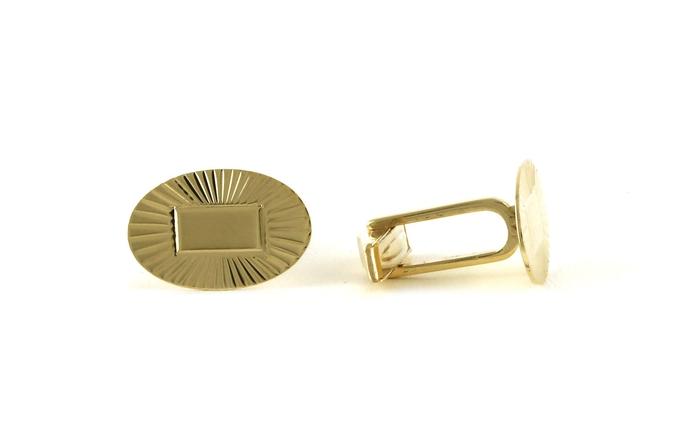 content/products/Estate Piece: Oval Cufflinks in Yellow with Groove Line Details in Yellow Gold