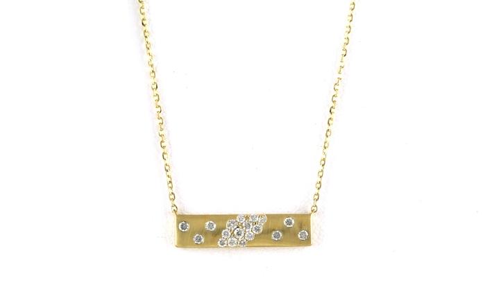 content/products/Scattered Pattern Flush-set Diamond Bar Necklace with Satin Finish in Yellow Gold (0.25cts TWT)