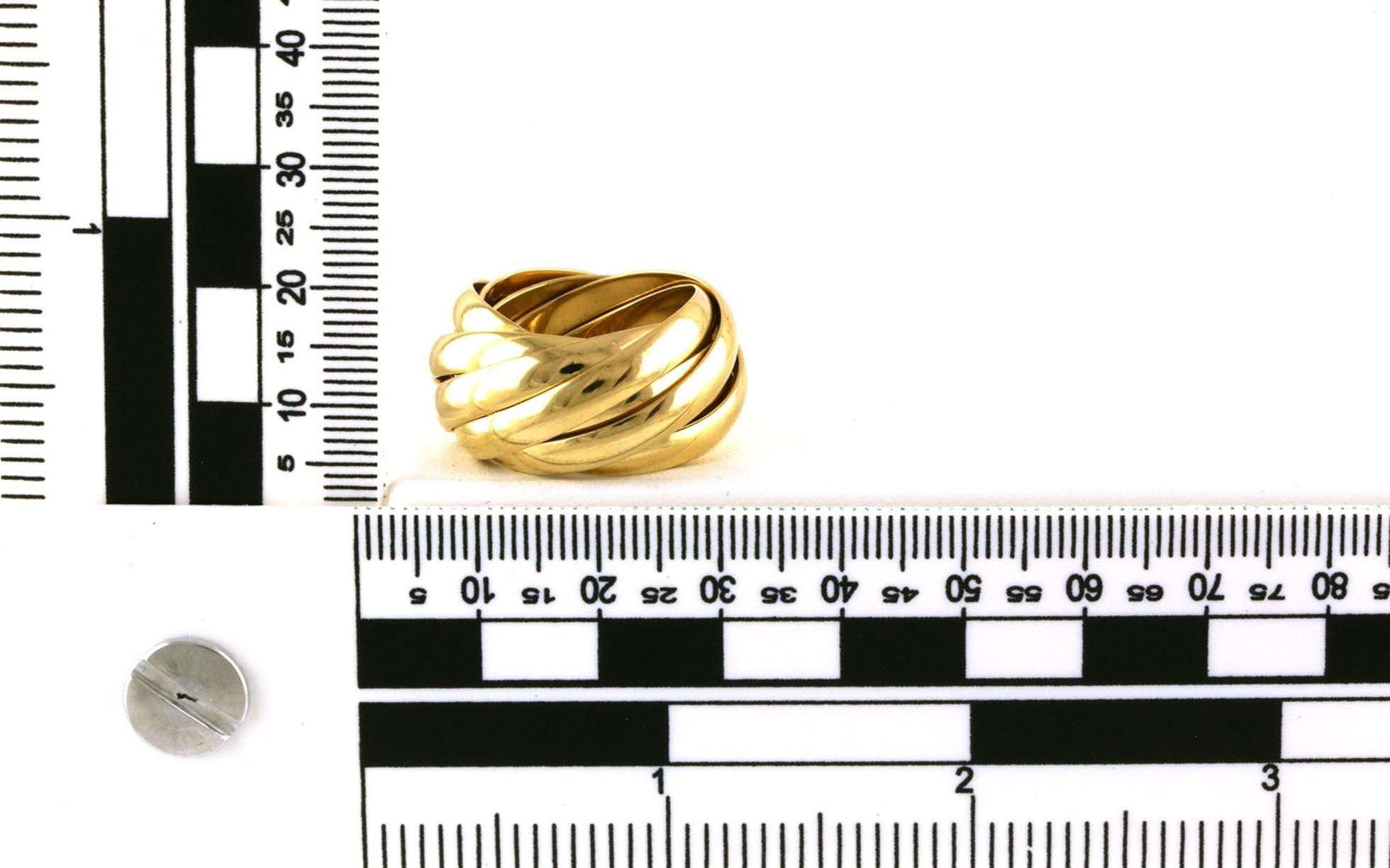 Estate Piece: Tiffany & Company "Paloma Picasso" 9-Band Rolling Ring in Yellow Gold scale
