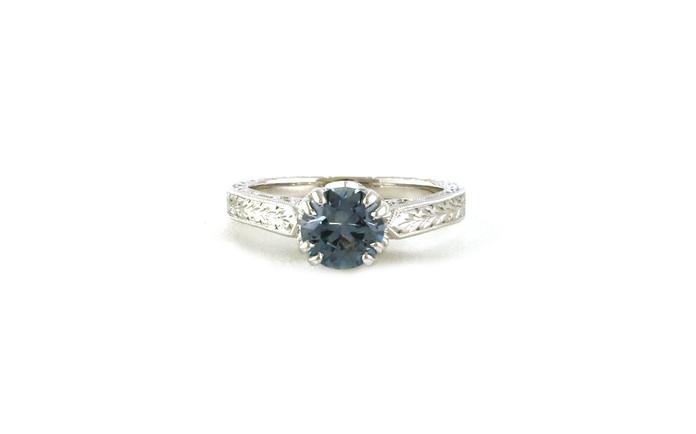 content/products/8-Prong Montana Sapphire Ring with Diamond Accented Crown and Hand Engraving Details in White Gold (1.32cts)