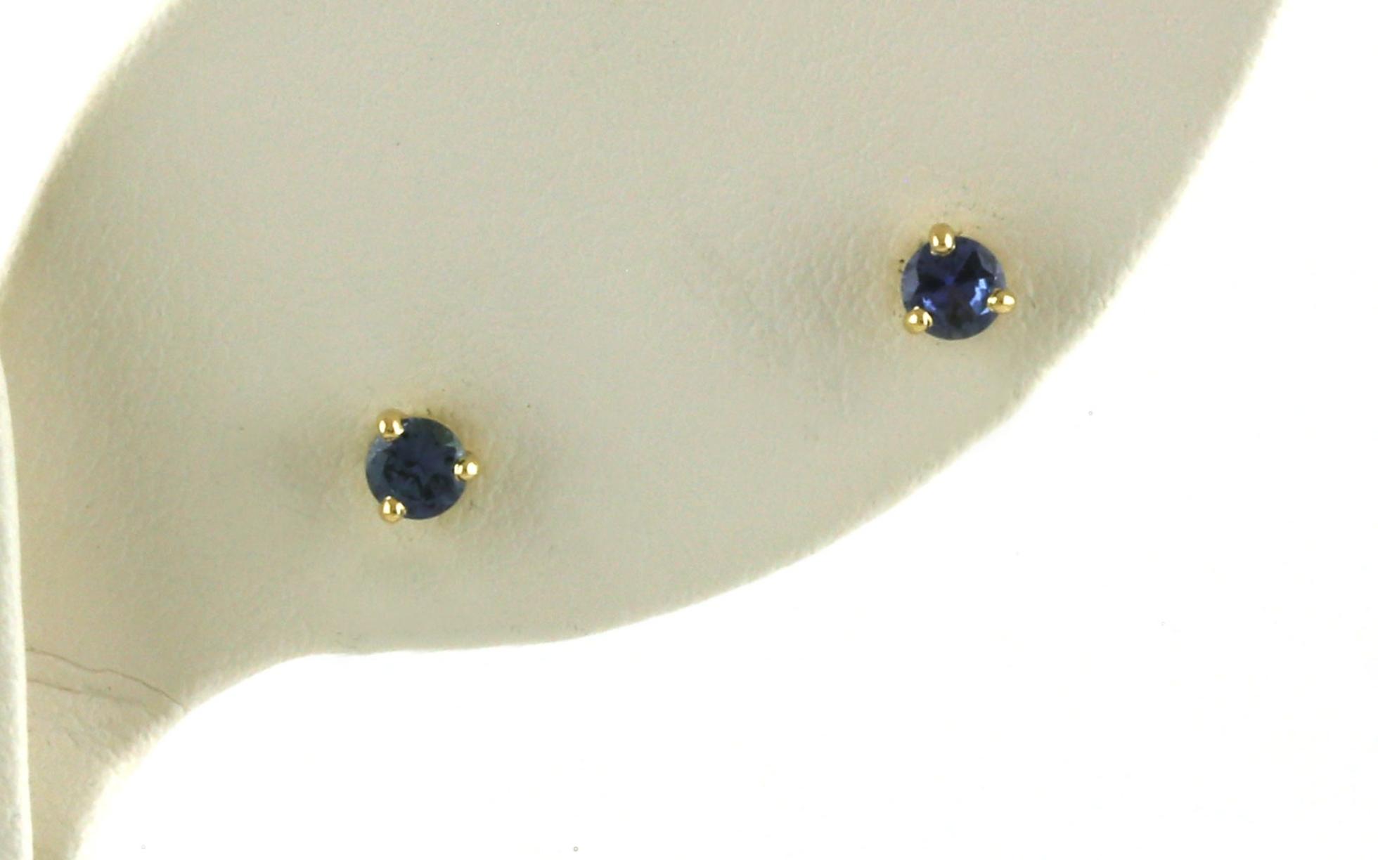 Montana Yogo Sapphire Studs in 3-Prong Martini Settings in White Gold (0.39cts TWT)