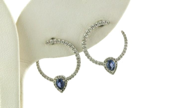 content/products/Halo Pear-cut Montana Yogo Sapphire and Diamonds Spiral Earrings in White Gold (0.72cts TWT)