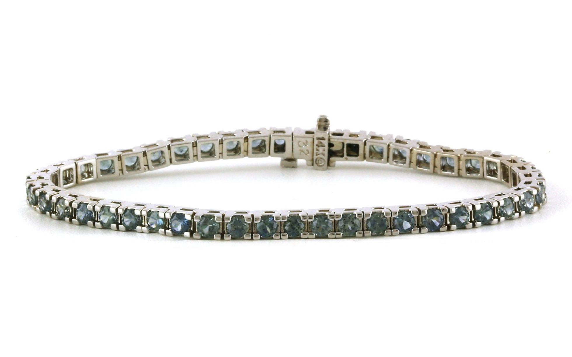 Montana Sapphire Tennis Bracelet in White Gold (5.93cts TWT)