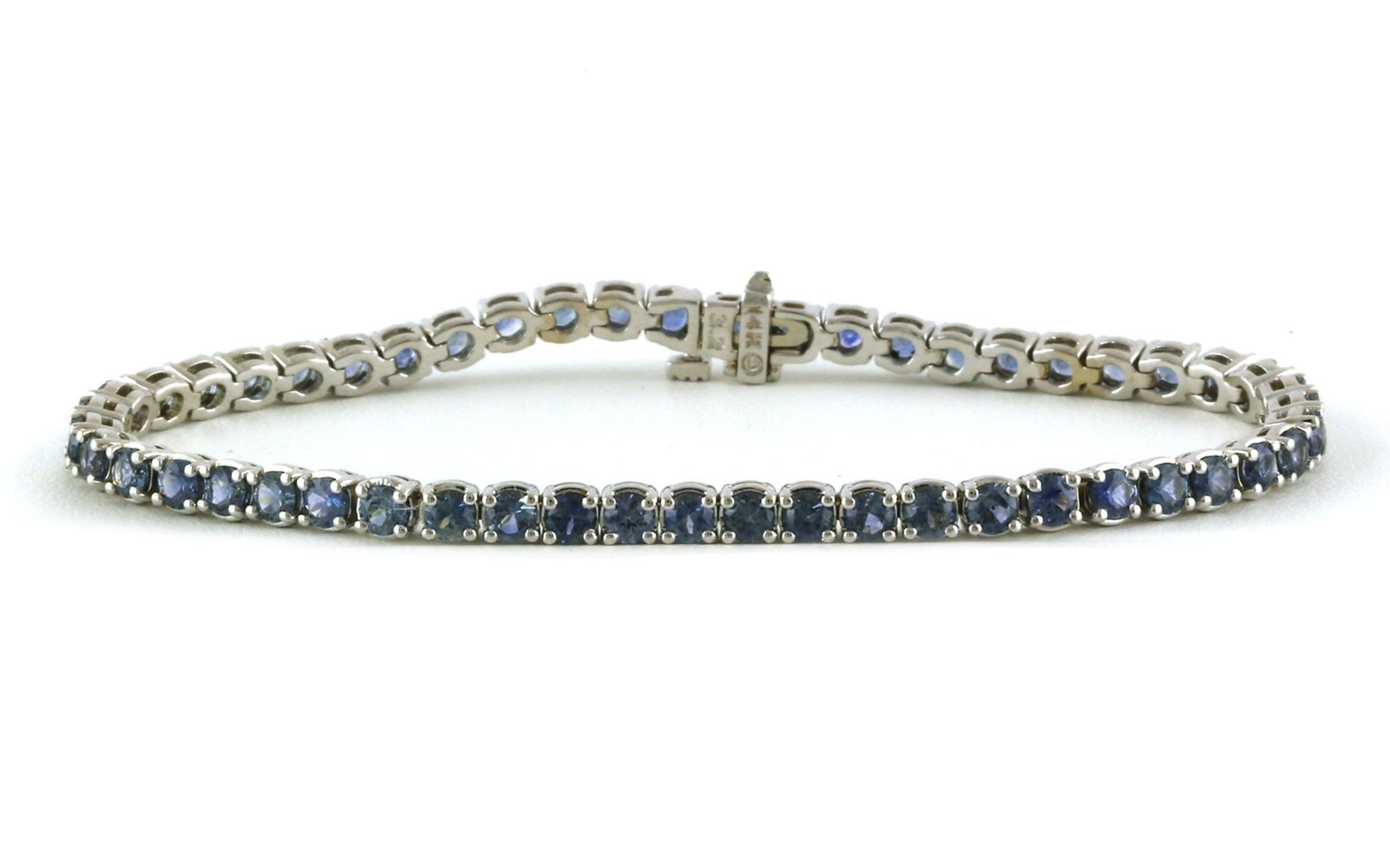 Montana Sapphire Tennis Bracelet in White Gold (6.54cts TWT)