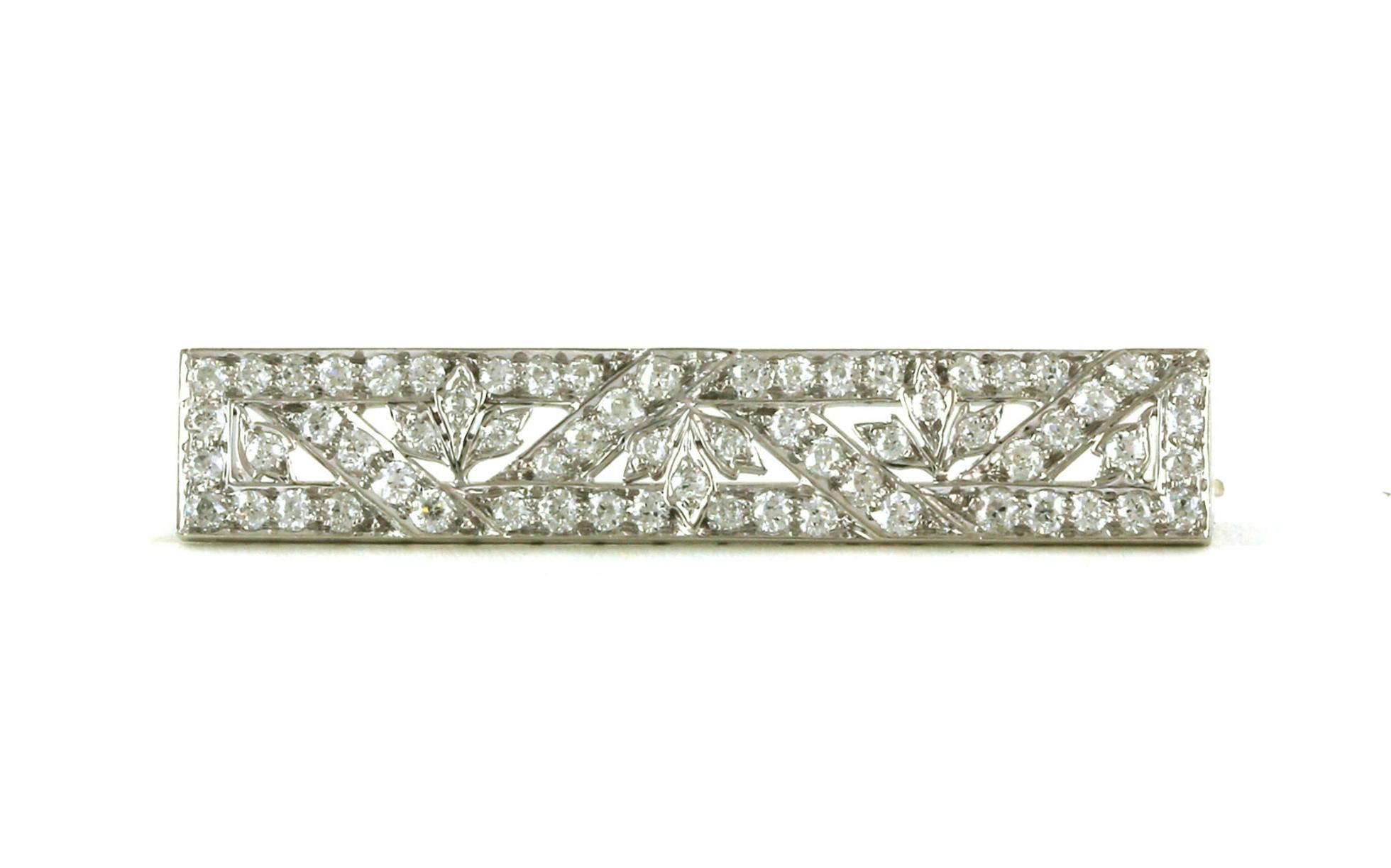 Estate Piece: Art Deco Bar Diamond Pin in Platinum (1.50cts TWT)