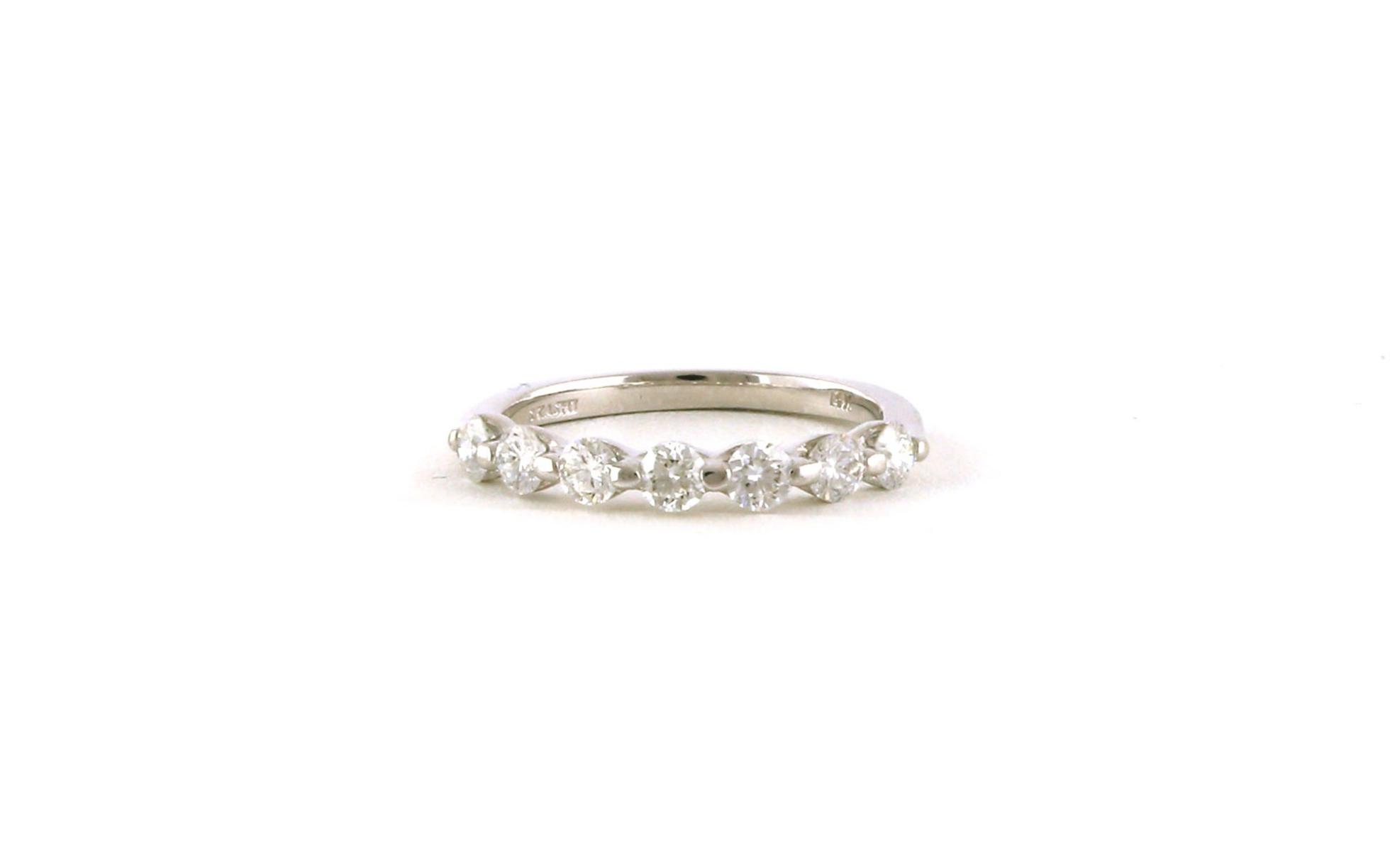 7-Stone Diamond Wedding Band On White Gold Band (0.79cts TWT)