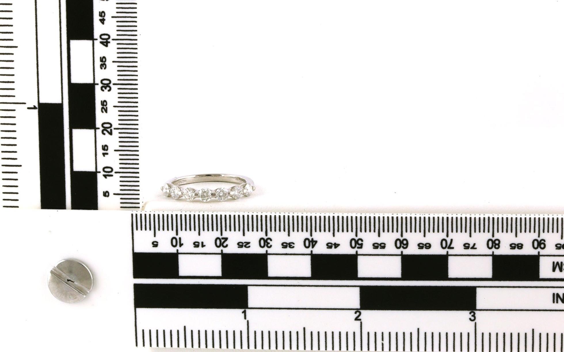 7-Stone Diamond Wedding Band On White Gold Band(0.79cts TWT) scale