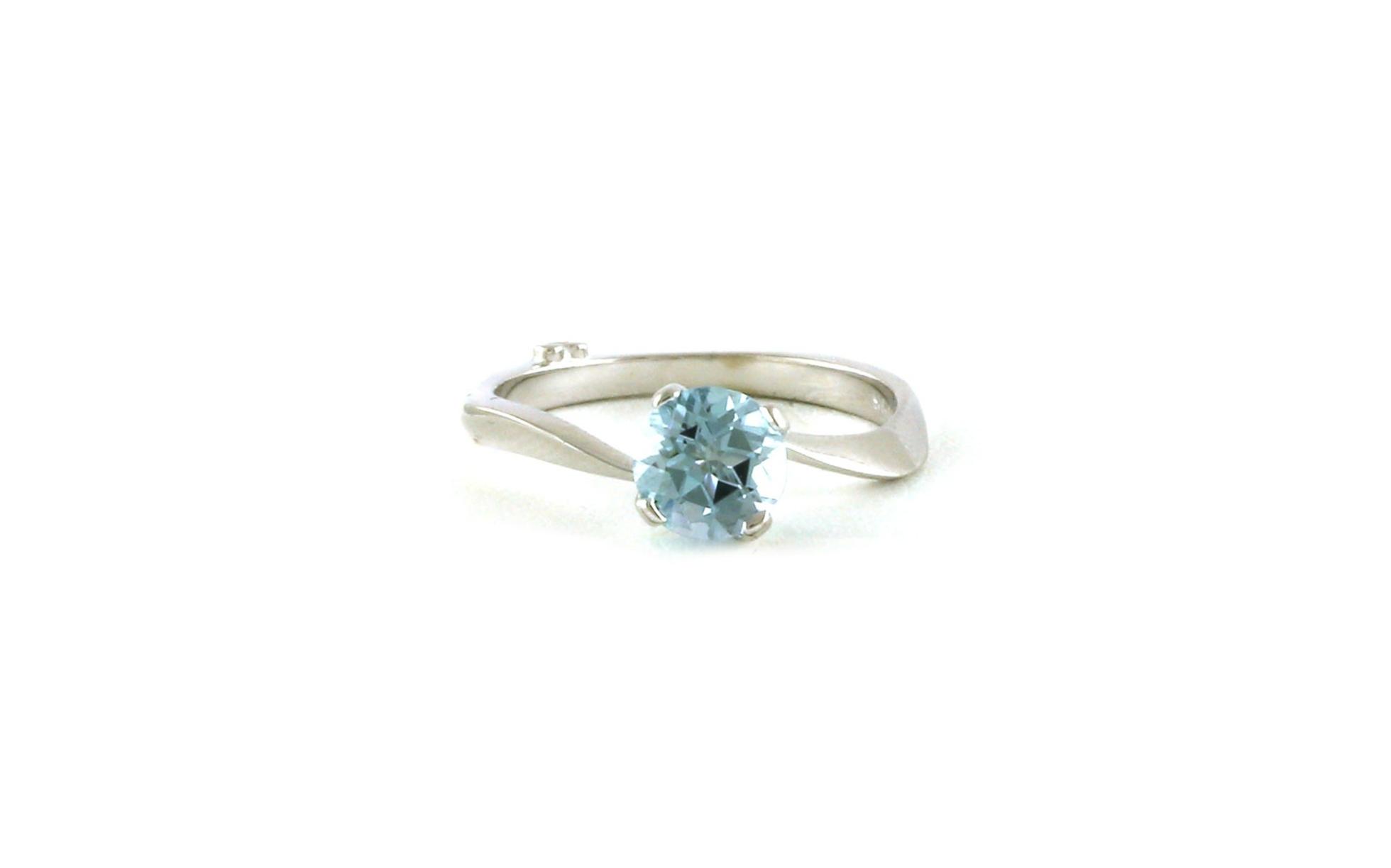 Blue Topaz Engagement Ring on White Gold (1.00cts TWT)