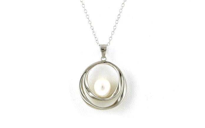 content/products/Double Circle Fresh Water Pearl Necklace in Sterling Silver