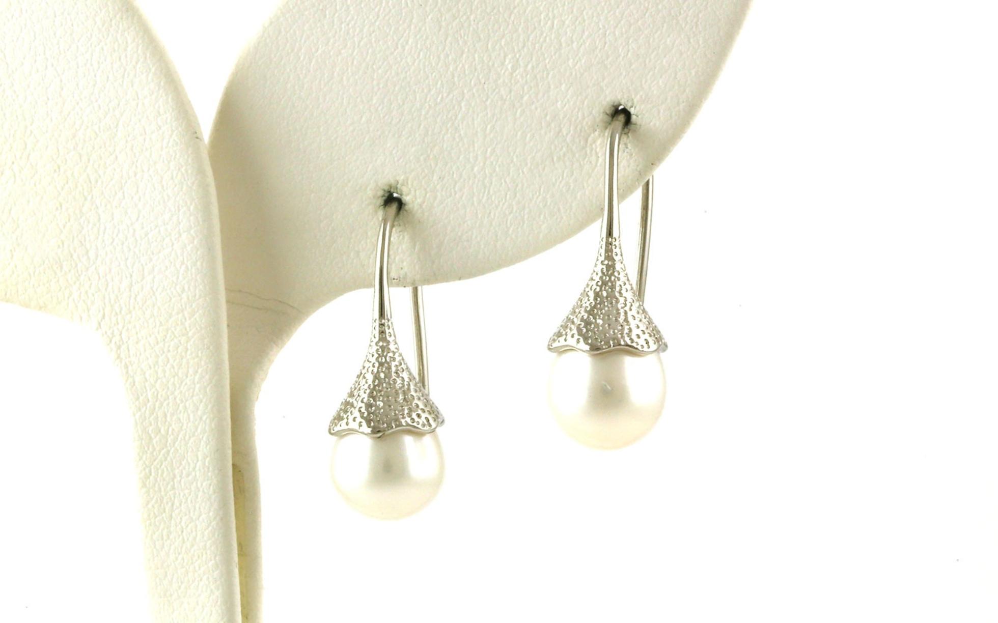 Pearl Earrings with French Hook in Sterling Silver