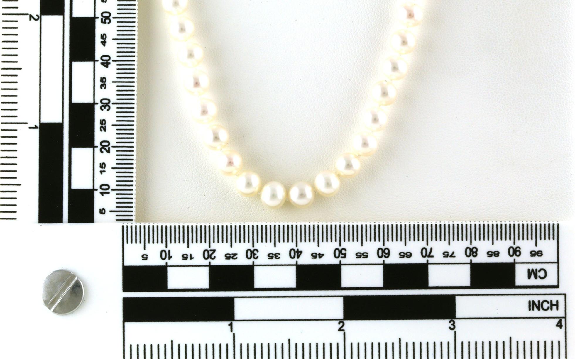 Fresh Water Pearl Necklace with  White Gold Clasp (6 - 6.5 mm) scale