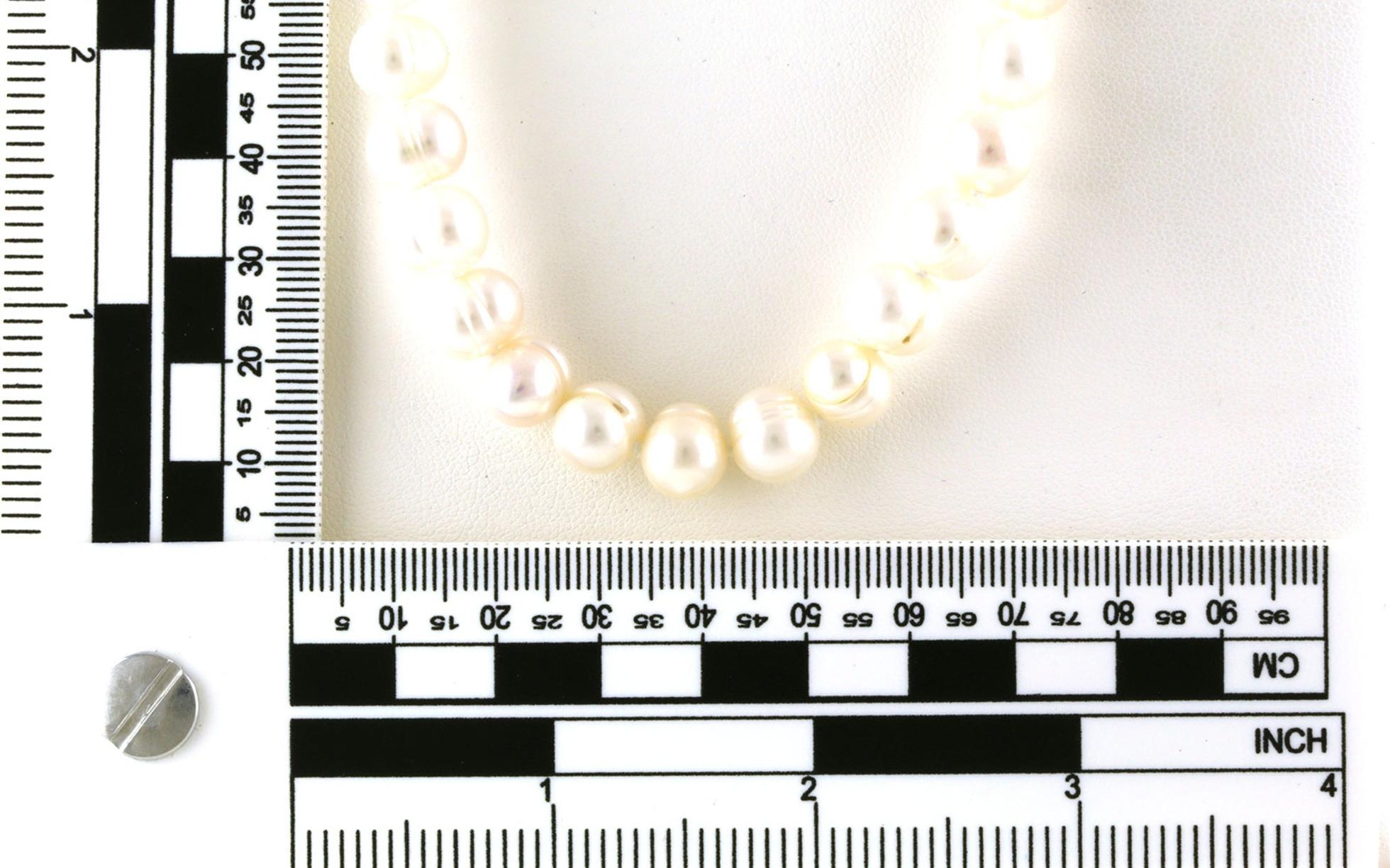 Opera Length White Fresh Water Pearl Endless Necklace scale