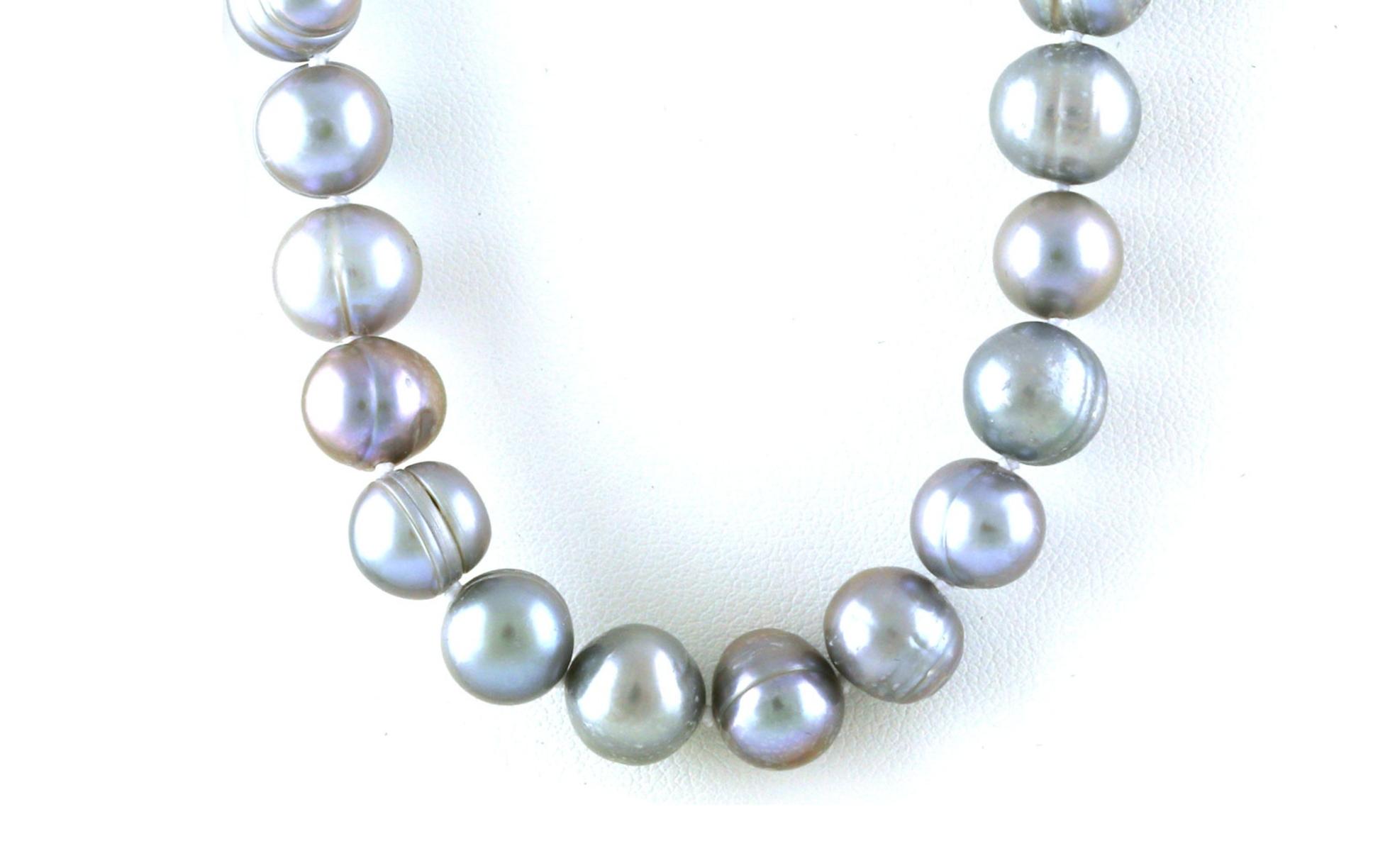 Opera Length Dyed Grey Fresh Water Pearl Endless Necklace