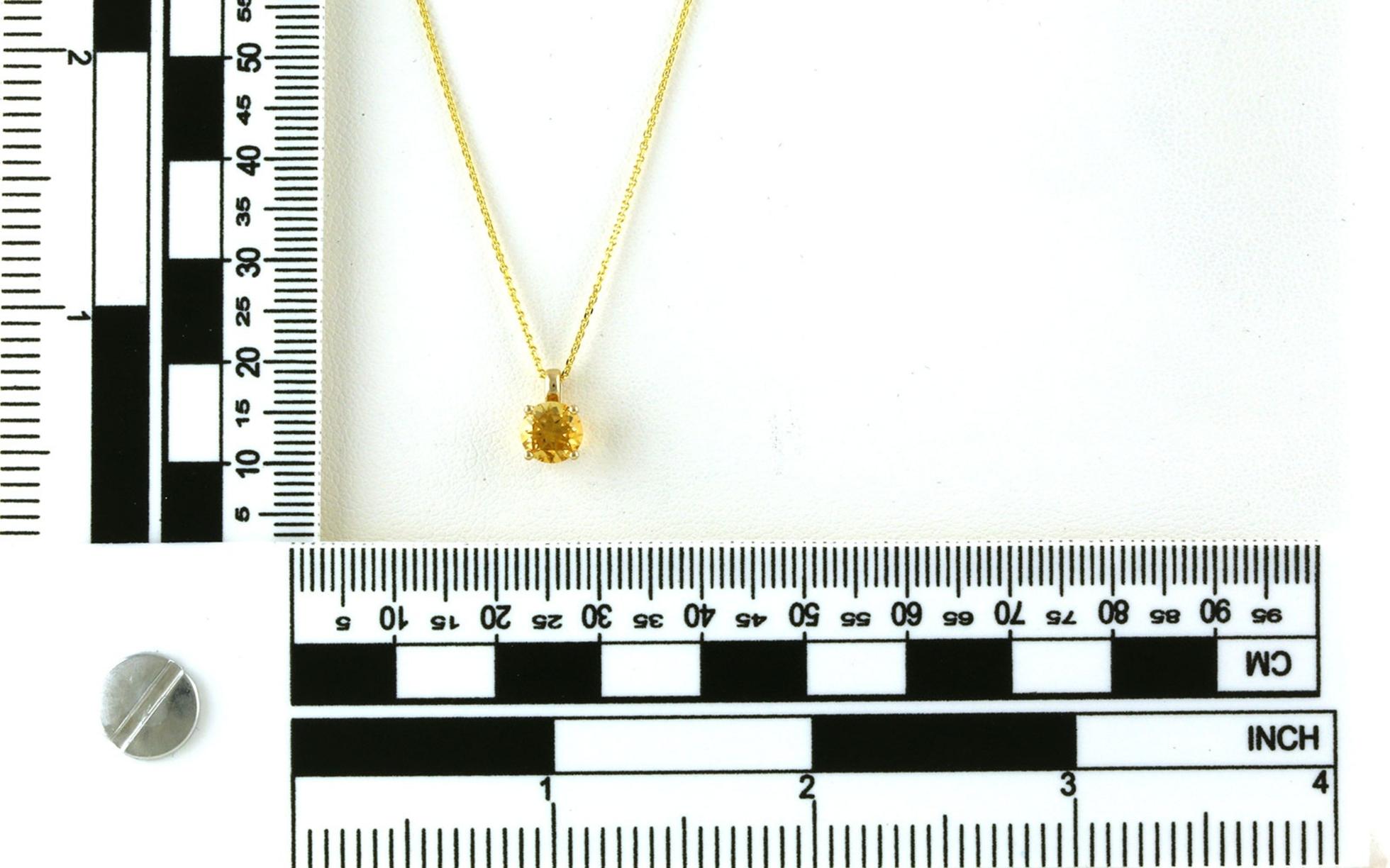 Solitaire-style Citrine Necklace in Yellow Gold (0.76cts TWT) scale