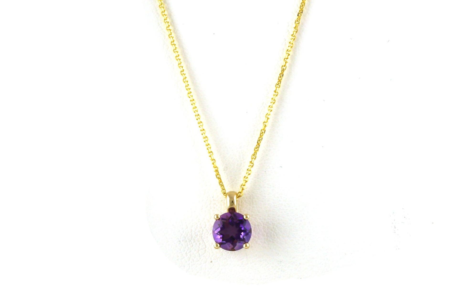 Solitaire-style Amethyst Necklace in Yellow Gold (0.81cts)