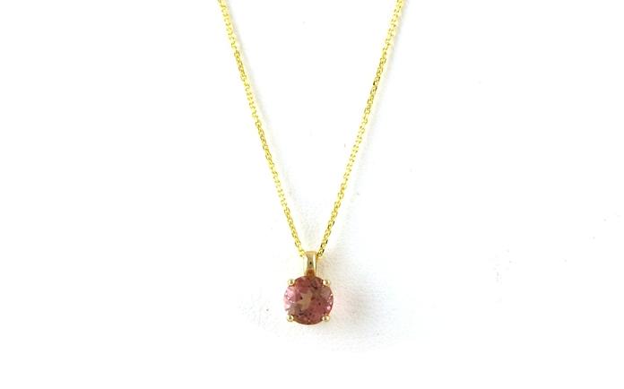 content/products/Solitaire-style 4-Prong Pink Tourmaline Necklace in Yellow Gold (1.03cts)