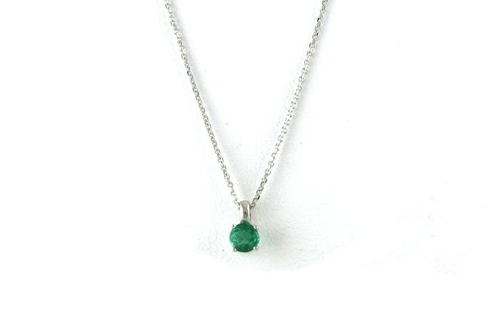 content/products/Solitaire-style 4-Prong Emerald Necklace in White Gold (0.33cts)