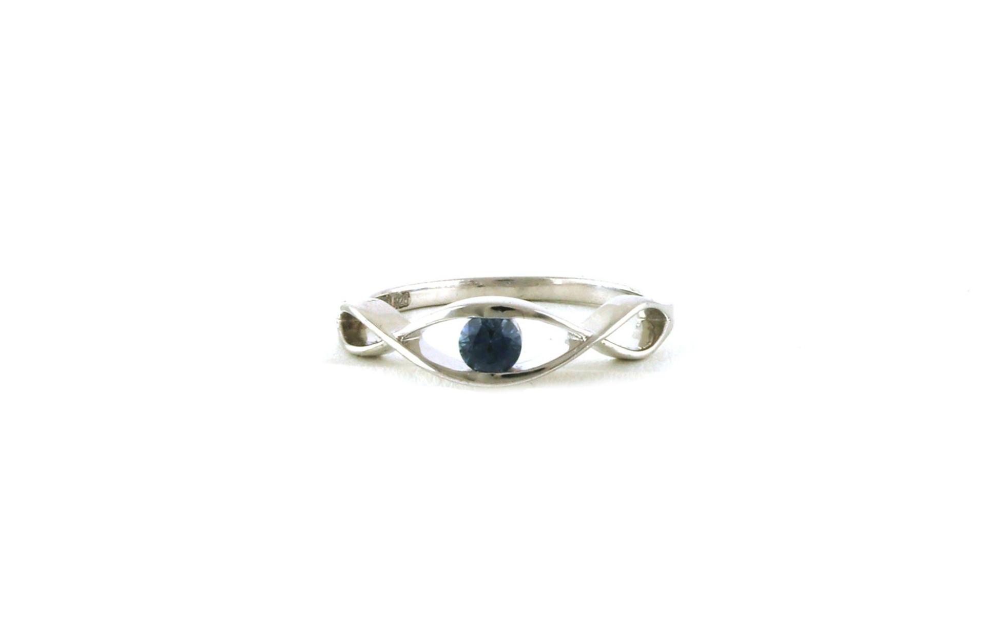 Solitaire Woven Infinity Montana Sapphire Ring in Sterling Silver (0.30cts)