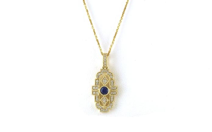 content/products/Art Deco Montana Yogo Sapphire and Diamond Necklace in Yellow Gold (0.29cts TWT)