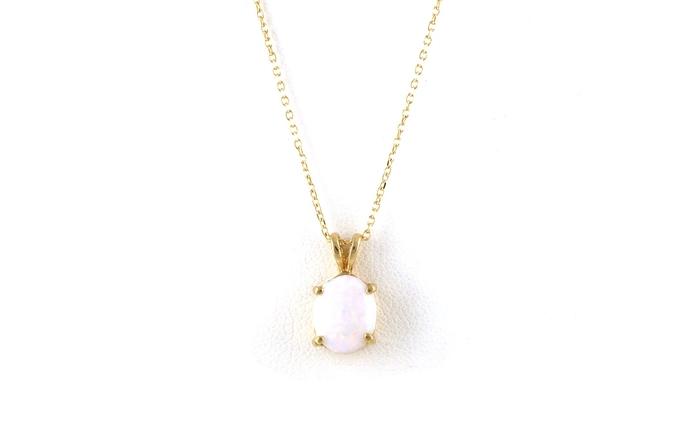 content/products/Estate Piece: Solitaire-Style Oval Cabochon Opal Necklace in Yellow Gold