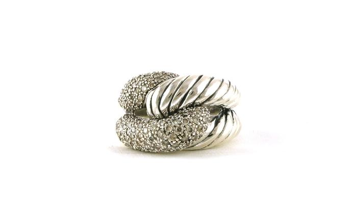 content/products/Estate Piece: David Yurman Looped Pave Diamond Ring in Sterling Silver (1.00cts TWT)