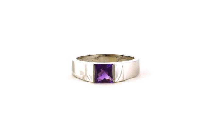 content/products/Estate Piece: Solitaire Channel-set Princess-cut Amethyst Ring in White Gold (0.60cts)